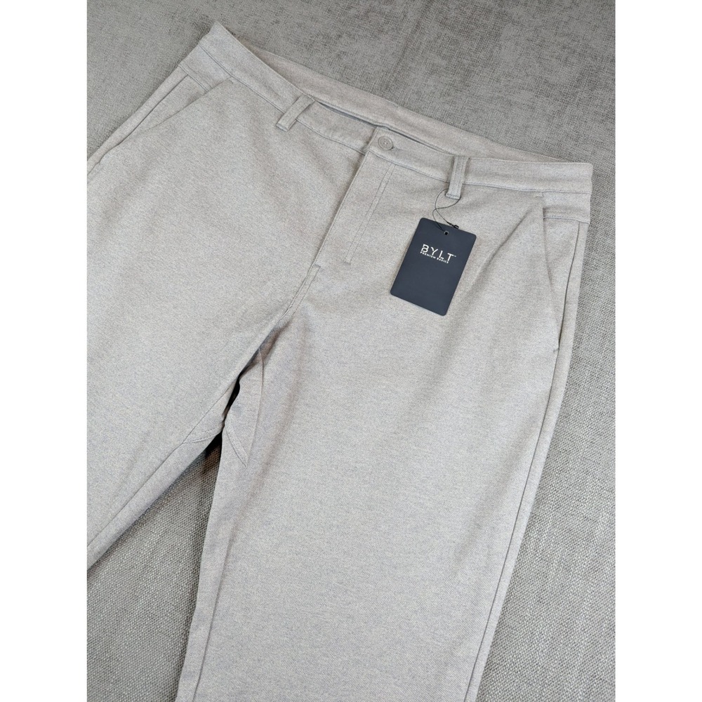 BYLT Premium Basics Pants Mens Sz 38 (38x32) Gray Coastal Straight Leg Knit